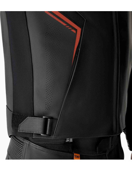 Blouson moto cuir RST S1 D3O - Noir Rouge