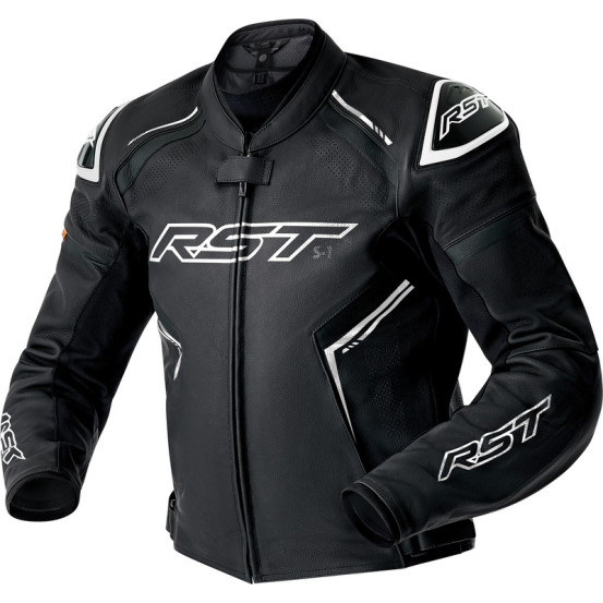 Blouson moto cuir RST S1 D3O - Noir Blanc