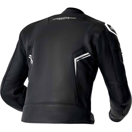 Blouson moto cuir RST S1 D3O - Noir Blanc