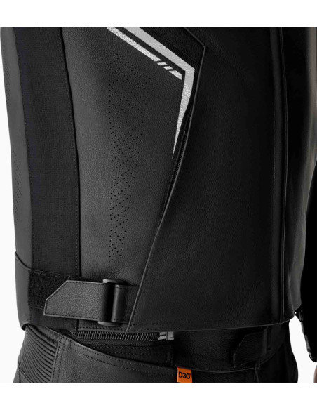Blouson moto cuir RST S1 D3O - Noir Blanc