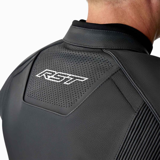 Blouson moto cuir RST S1 D3O - Noir Blanc