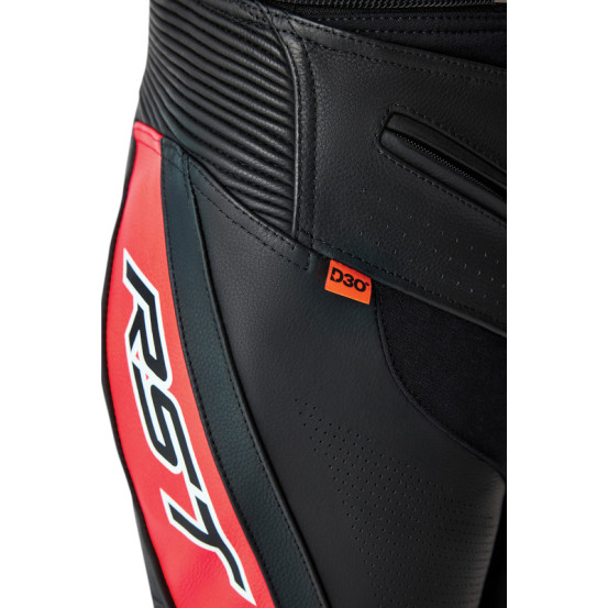 Pantalon moto cuir RST TracTech Evo D3O - Noir Rouge
