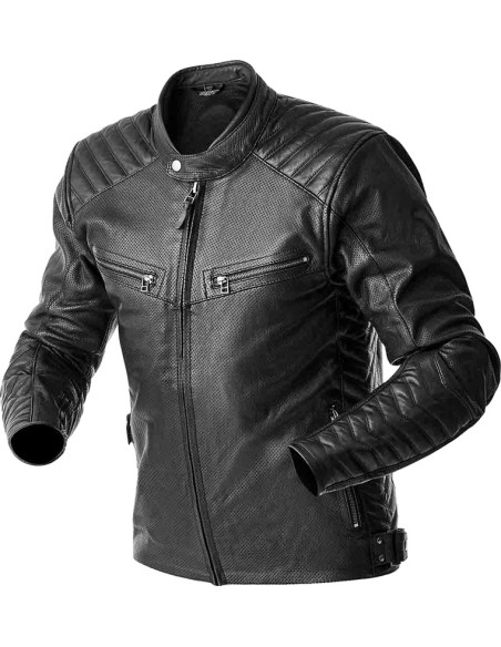Blouson moto cuir RST Roadster Air D3O - Noir