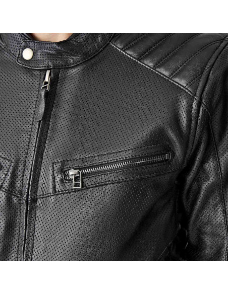 Blouson moto cuir RST Roadster Air D3O - Noir
