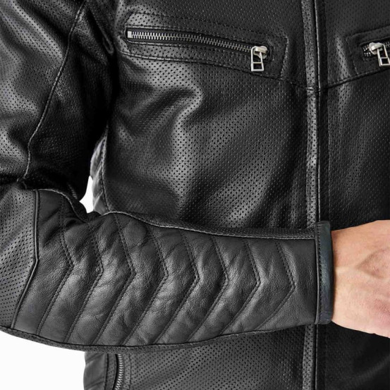 Blouson moto cuir RST Roadster Air D3O - Noir