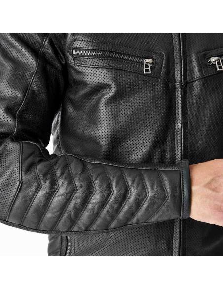 Blouson moto cuir RST Roadster Air D3O - Noir