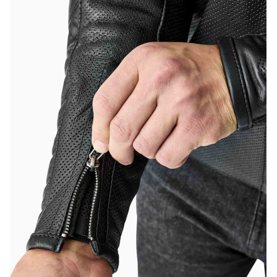 Blouson moto cuir RST Roadster Air D3O - Noir