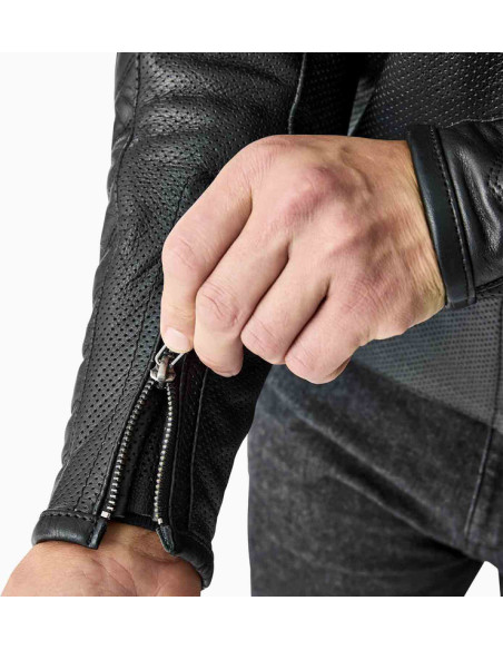 Blouson moto cuir RST Roadster Air D3O - Noir