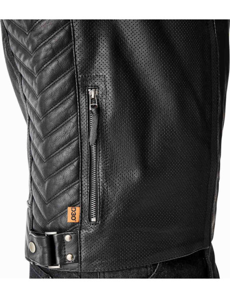 Blouson moto cuir RST Roadster Air D3O - Noir