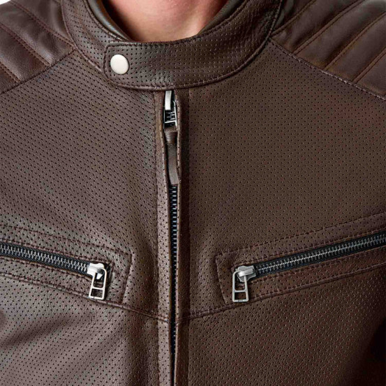 Blouson moto cuir RST Roadster Air D3O - Brun