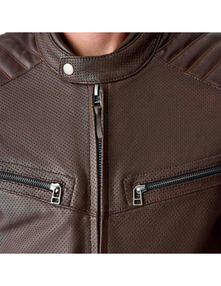 Blouson moto cuir RST Roadster Air D3O - Brun