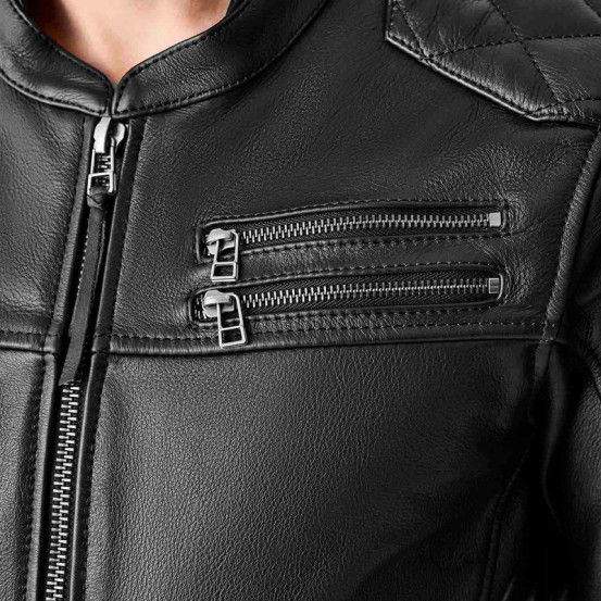 Blouson moto cuir RST Hillberry D3O - Noir