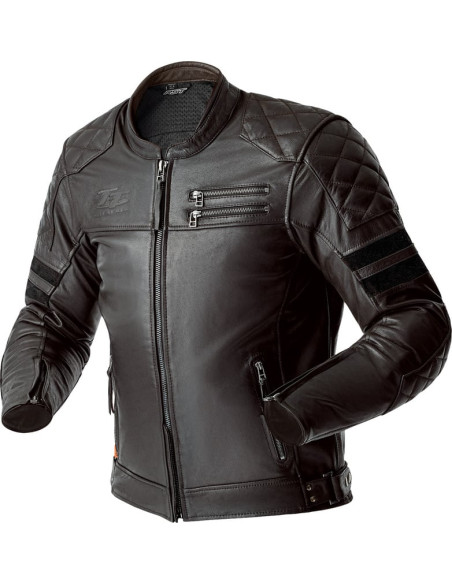 Blouson moto cuir RST Hillberry D3O - Brun