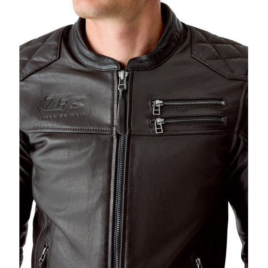 Blouson moto cuir RST Hillberry D3O - Brun