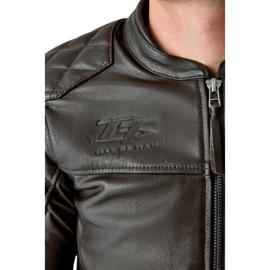 Blouson moto cuir RST Hillberry D3O - Brun