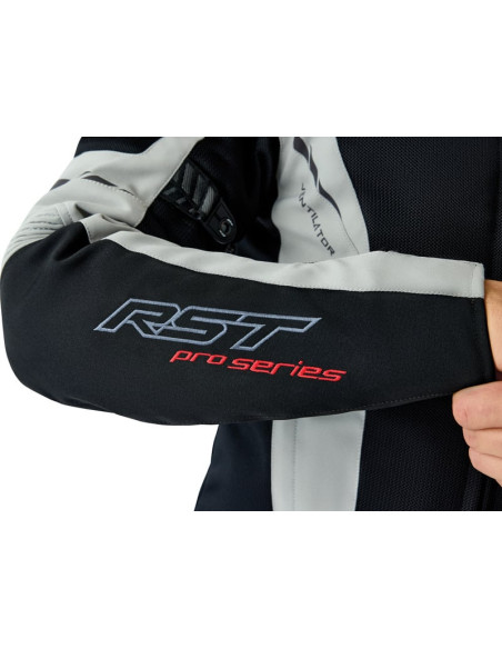 Blouson moto textile RST Pro Series Ventilator D3O - Noir Argent