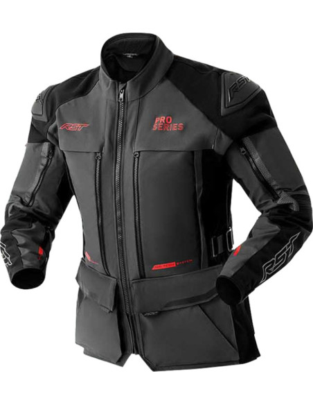 Veste moto textile RST Pro Series Adventure D3O - Gris Noir