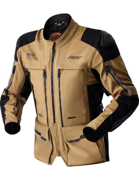 Veste moto textile RST Pro Series Adventure D3O - Sable Noir
