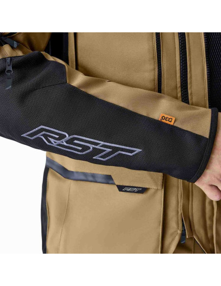 Veste moto textile RST Pro Series Adventure D3O - Sable Noir