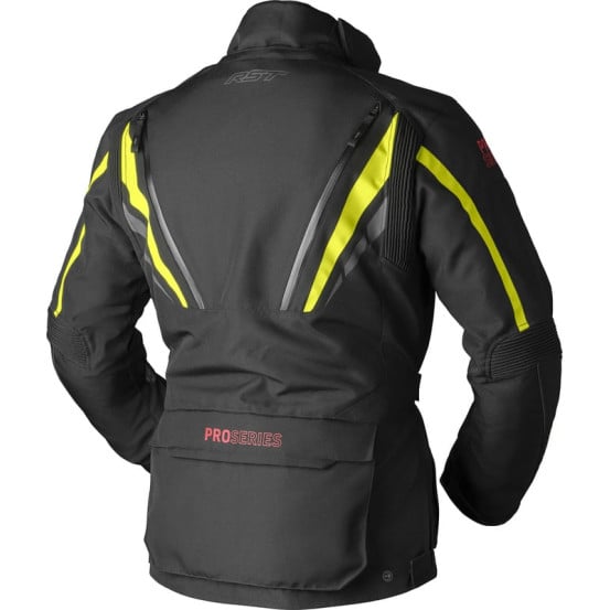 Veste moto textile RST Pro Series Paragon D3O - Noir Jaune fluo