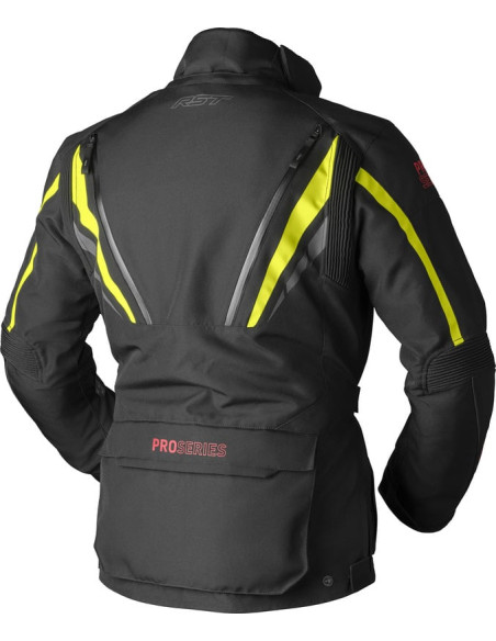Veste moto textile RST Pro Series Paragon D3O - Noir Jaune fluo