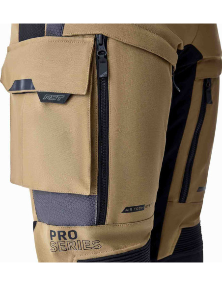 Pantalon moto textile RST Pro Series Adventure D3O - Sable Noir