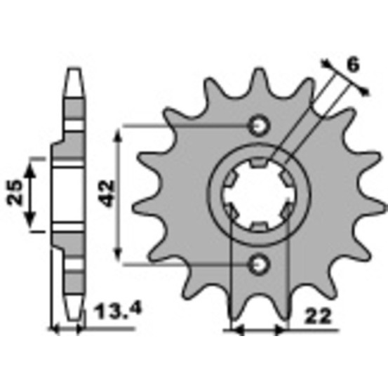 Pignon Acier PBR HONDA 350/450 CB SG, 450 CMX
