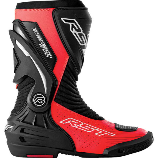 Bottes moto RST TracTech Evo D3O - Noir Rouge fluo