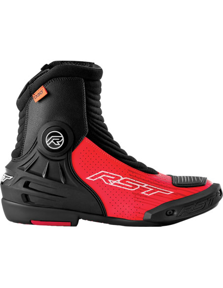 Bottes moto RST TracTech Evo Short D3O - Noir Rouge fluo