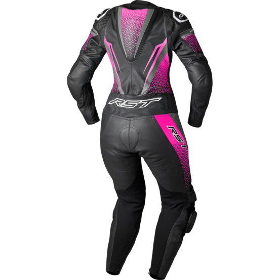Combinaison moto cuir femme RST TracTech Evo D3O - Noir Rose