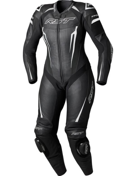Combinaison moto cuir femme RST TracTech Evo D3O - Noir Blanc