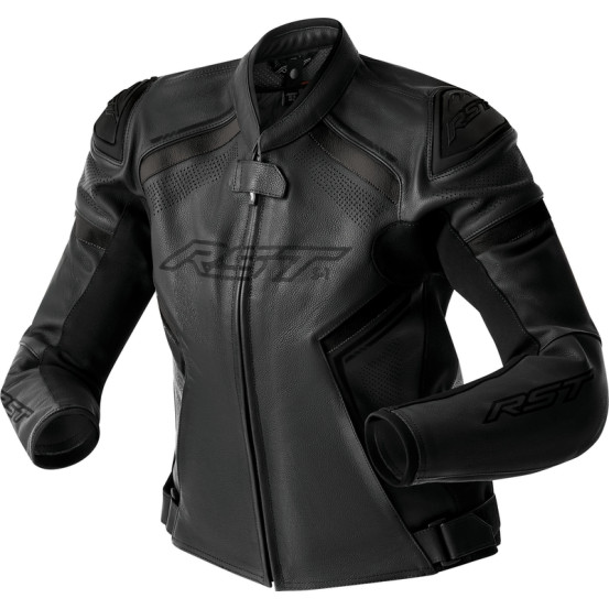Blouson moto cuir femme RST S1 D3O - Noir