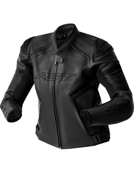 Blouson moto cuir femme RST S1 D3O - Noir