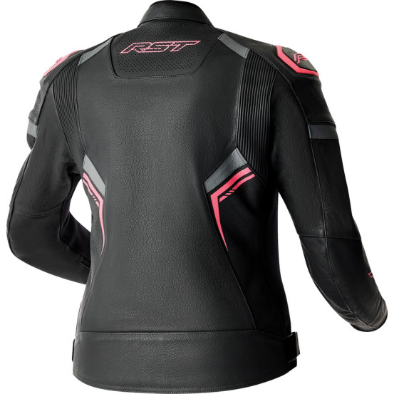 Blouson moto cuir femme RST S1 D3O - Noir Rose