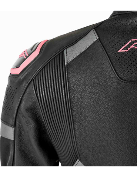 Blouson moto cuir femme RST S1 D3O - Noir Rose