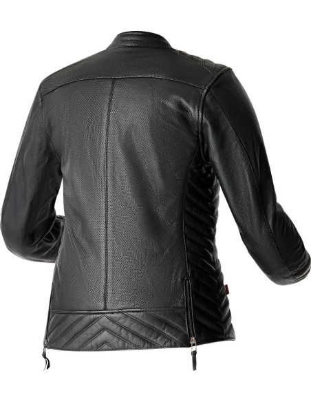 Blouson moto cuir vintage femme RST Roadster Air D3O - Noir