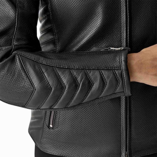 Blouson moto cuir vintage femme RST Roadster Air D3O - Noir