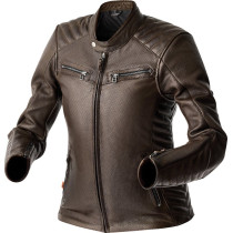 Blouson moto cuir vintage femme RST Roadster Air D3O - Brun