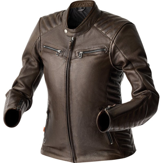 Blouson moto cuir vintage femme RST Roadster Air D3O - Brun