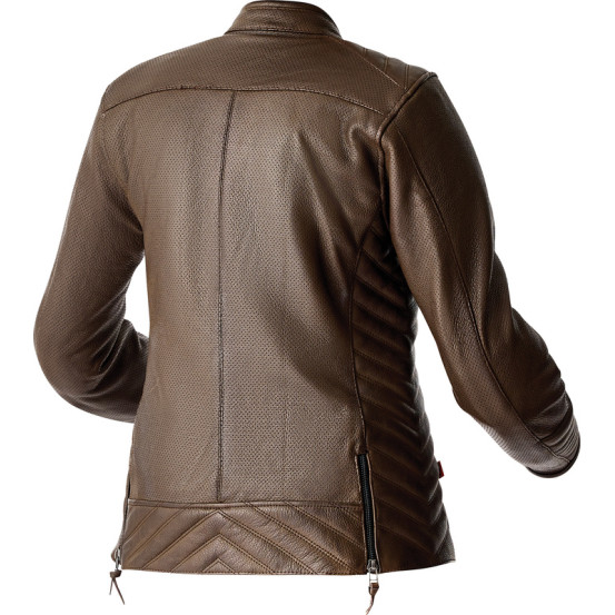 Blouson moto cuir vintage femme RST Roadster Air D3O - Brun