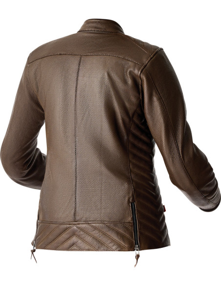 Blouson moto cuir vintage femme RST Roadster Air D3O - Brun