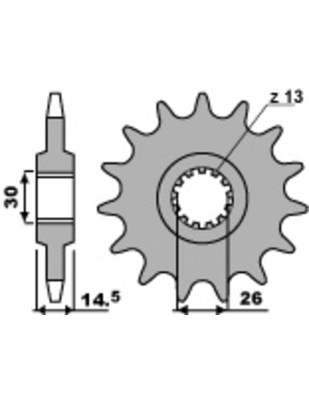 Pignon Acier PBR HONDA 750 CB KZ, FZ 1979