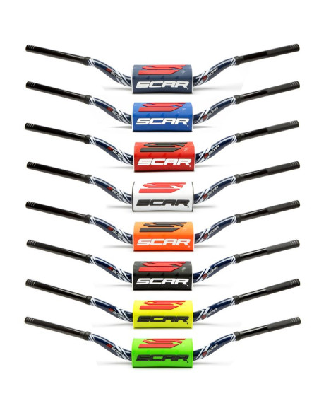 Guidon 28,6mm sans barre SCAR O² Color KTM 85 SX Husqvarna 85 TC Bleu foncé