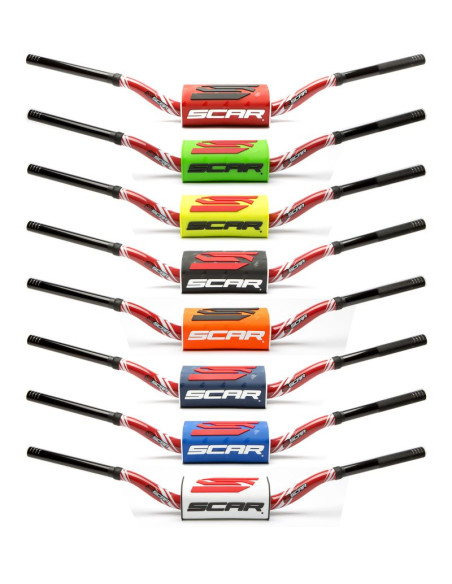Guidon 28,6mm sans barre SCAR O² Color McGrath/Short KTM 2016-2026 Rouge