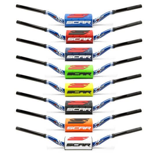 Guidon 28,6mm sans barre SCAR O² Color RC Honda CRF Kawasaki KXF Bleu