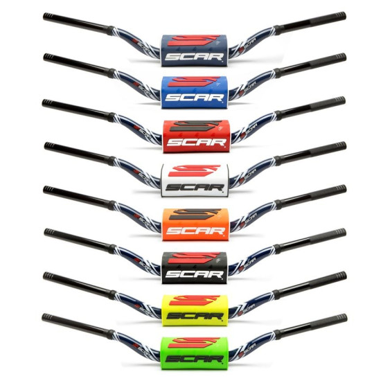 Guidon 28,6mm sans barre SCAR O² Color RC Honda CRF Kawasaki KXF Bleu foncé