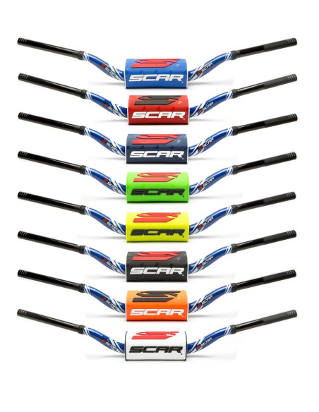Guidon 28,6mm sans barre SCAR O² Color Villopoto/Stewart Kawasaki KX Bleu