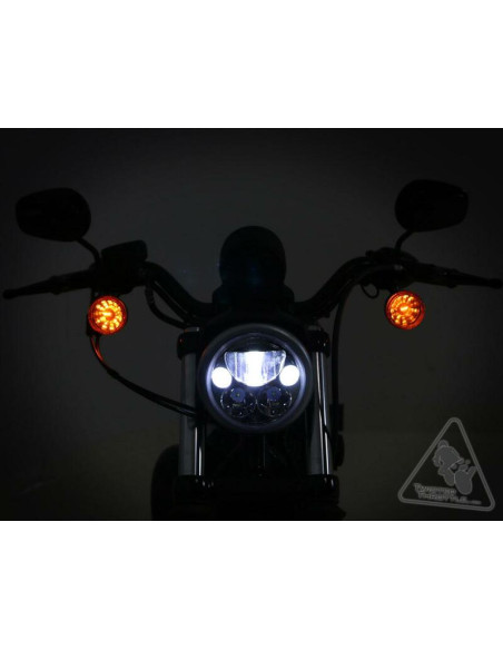 Phare DENALI M5 LED diamètre 145mm - Noir/Chrome