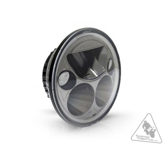 Phare DENALI M5 LED diamètre 145mm - Noir/Chrome