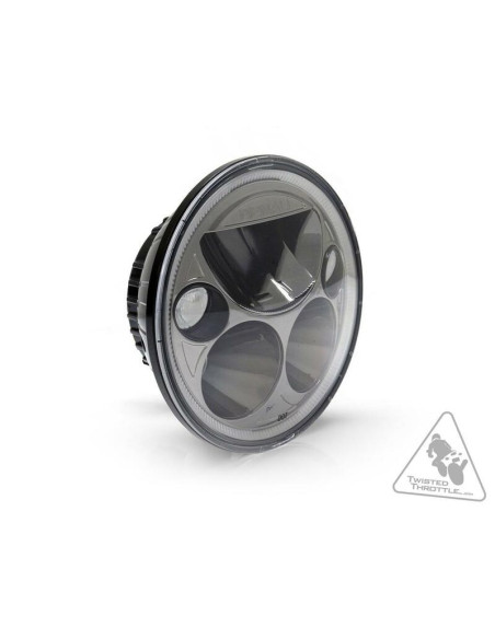 Phare DENALI M5 LED diamètre 145mm - Noir/Chrome